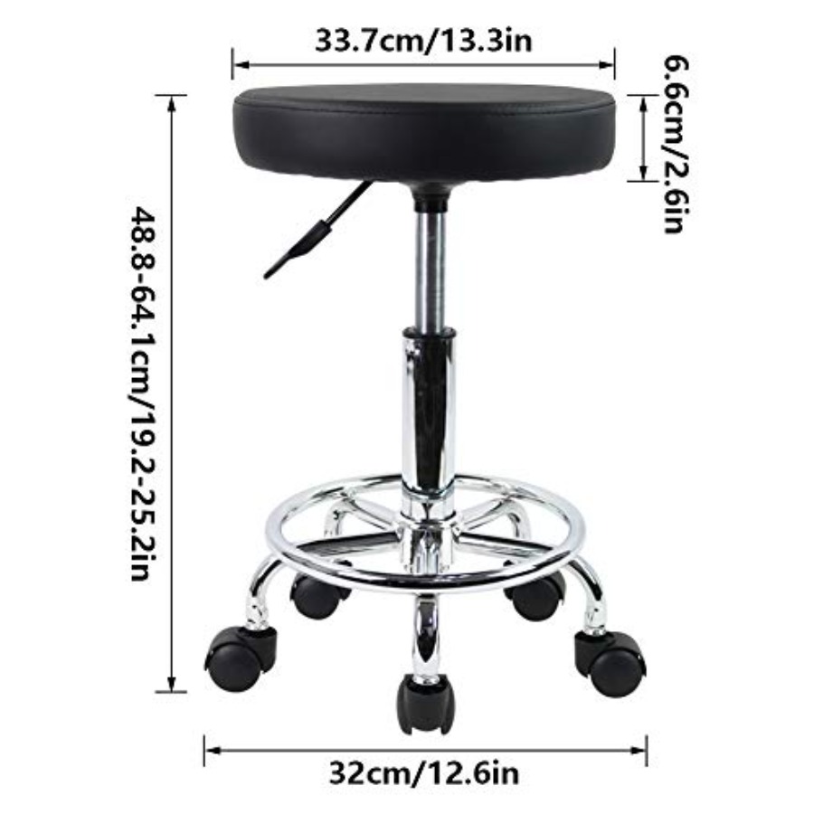 PU Leather Round Rolling Stool - Spa & Wellness Zámeček Petrovice 리뷰 및 가격